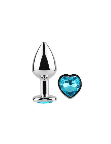 Plug Anal de Metal Corazon Azul Talla S