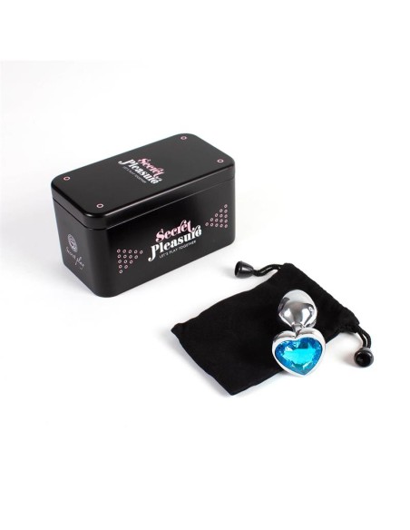 Plug Anal de Metal Corazon Azul Talla S