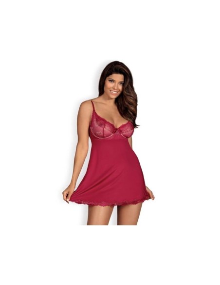 Rosalyne Babydoll y Tanga Rojo Talla S M