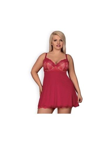 Rosalyne Babydoll y Tanga Rojo Talla S M