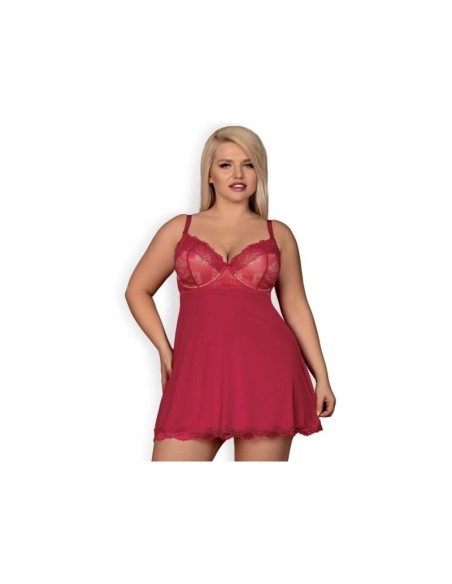 Rosalyne Babydoll y Tanga Rojo Talla S M