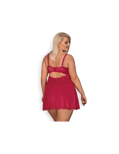 Rosalyne Babydoll y Tanga Rojo Talla S M