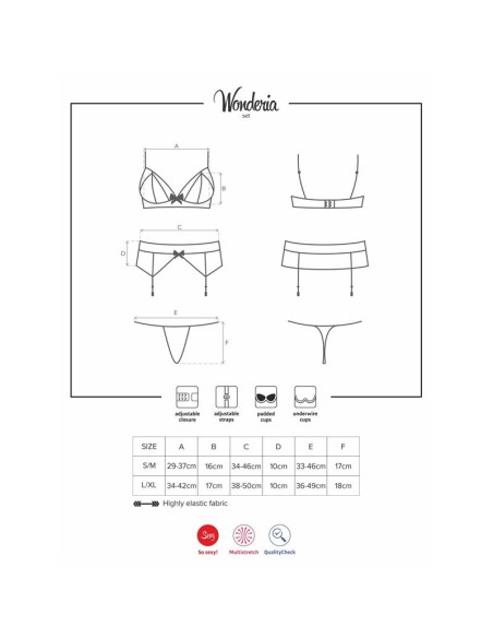 Wonderia Set 3 Piezas Color Negro