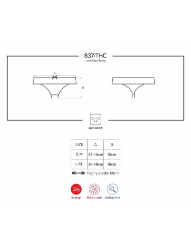 837 THC 1 Tanga Abierto Color Negro