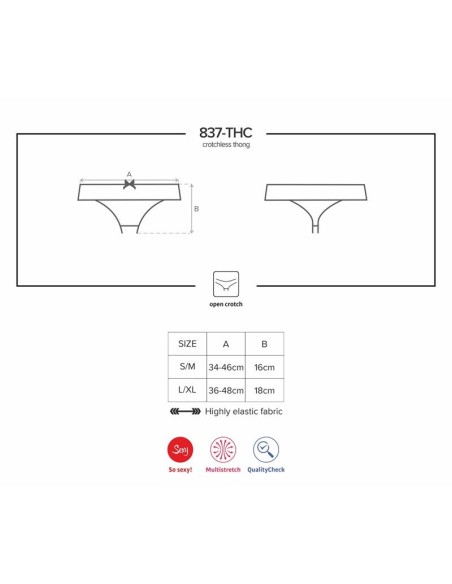 837 THC 1 Tanga Abierto Color Negro