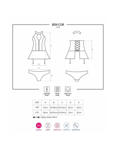 859 COR 1 Corset y Tanga Color Negro