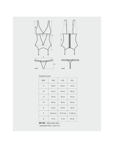 Emperita Corset y Tanga Color Negro