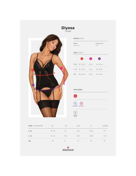 Diyosa Corset con Tanga Negro