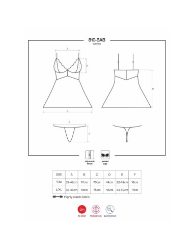 810 BAB 1 Babydoll y Tanga Color Negro