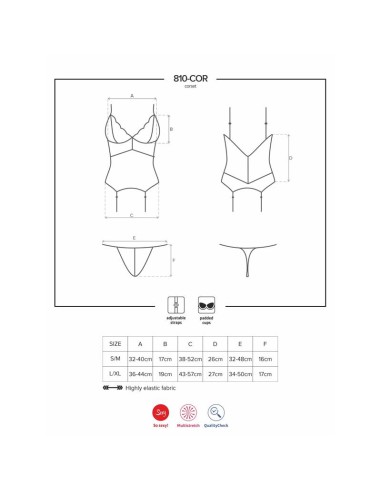 810 COR 2 Corset y Tanga Color Blanco