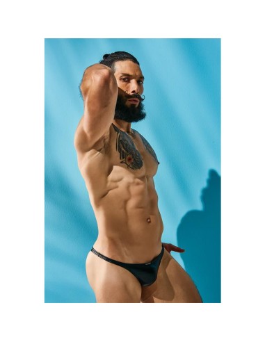 C4M11 Calzoncillo Estilo Brazilian Leatherette Negro