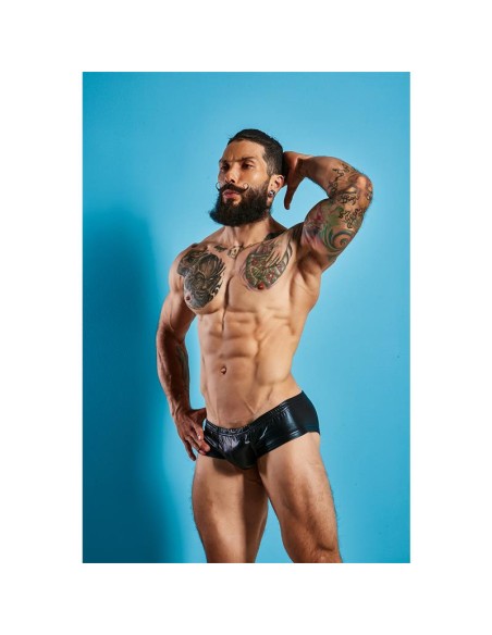 C4M10 Boxers Tipo Shorts Leatherette Negro