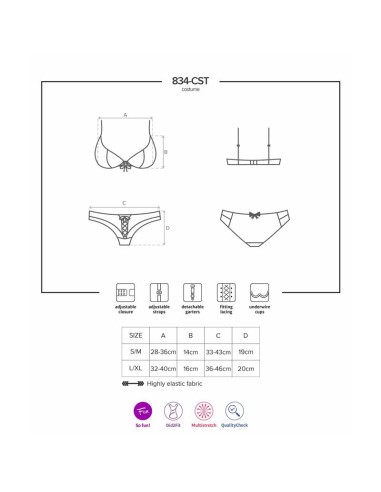 834 CST 6 Disfraz de Enfermera 3 Piezas