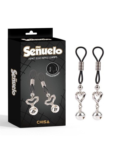 Senuelo Pinzas para Pezones Corazon con Cascabel