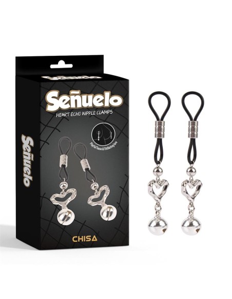 Senuelo Pinzas para Pezones Corazon con Cascabel