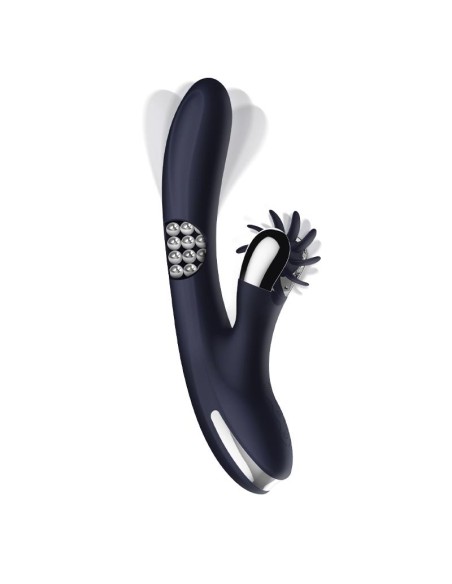 Royalspace Vibrador con Lenguas Estimuladoras y Bolas Internas 360º Azul