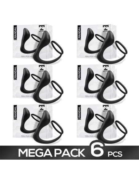 Pack de 6 Randal Plug Anal con Anillo para el Pene