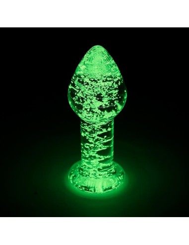 Plug Anal de Cristal que Brilla en la Oscuridad