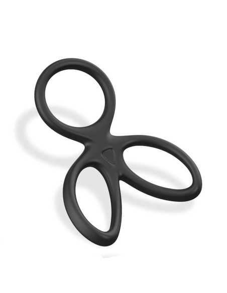 Anillo Triple Pene y Testiculos Silicona Liquida Flexible