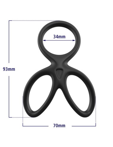 Anillo Triple Pene y Testiculos Silicona Liquida Flexible