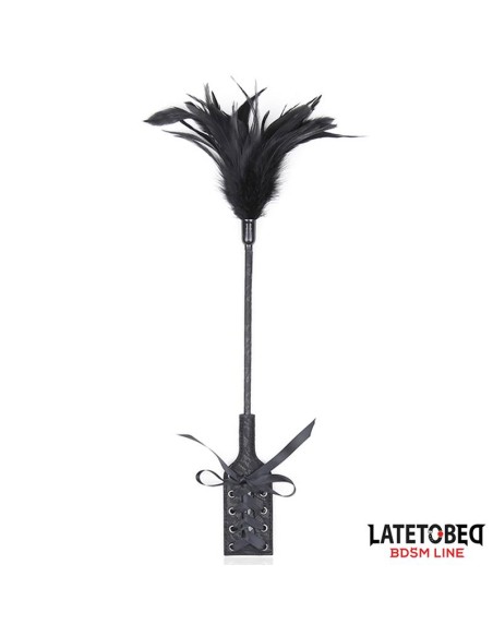 Multi Feathers Tickler and Lace Ribbon Paddle Comb