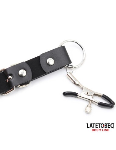 Correas de Bondage para Piernas con Pinzas para Clitoris