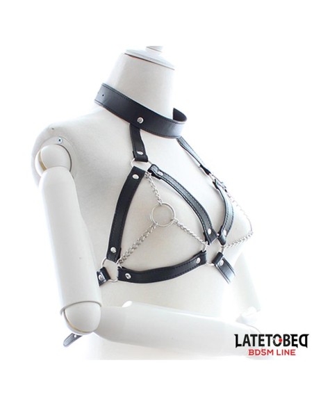 Arnes Bondage con Copas Abiertas y Cadenas
