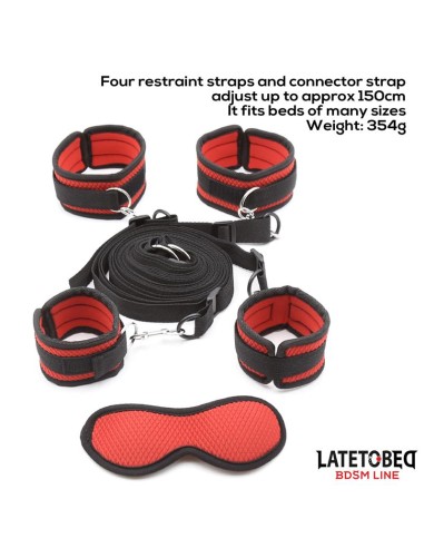 Restricciones para la Cama con Antifaz Esposas Ajustables y Desmontables