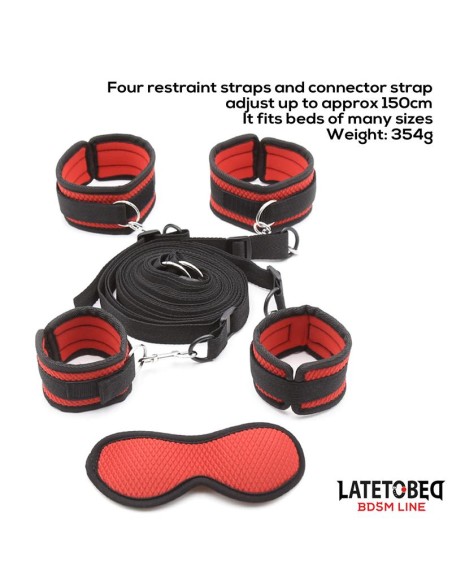 Restricciones para la Cama con Antifaz Esposas Ajustables y Desmontables