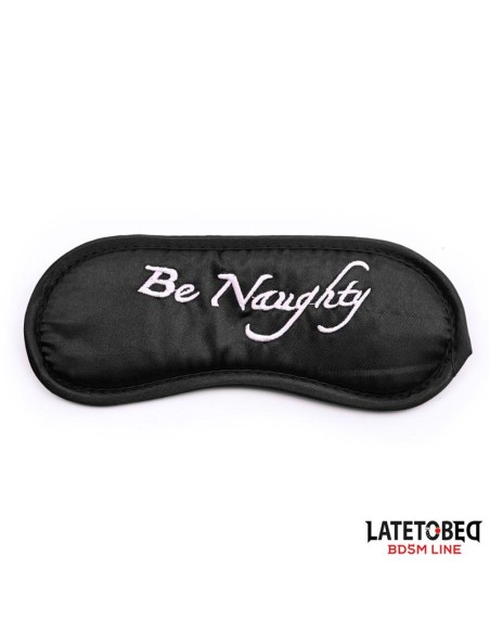 Set de 3 Piezas Antifaz Esposas y Plumas Negro