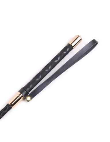 Fusta de Metal Negro y Dorado