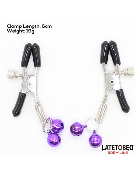 Pinzas para Pezones con Cascabeles Purpura