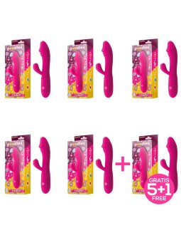 Pack 51 Candy Vibrador con Conejito Punto G USB Silicona Fucshia