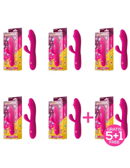 Pack 51 Candy Vibrador con Conejito Punto G USB Silicona Fucshia