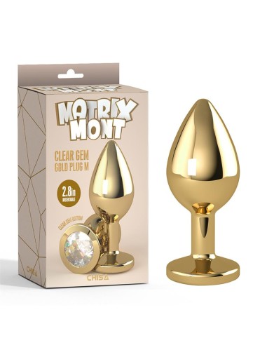 Plug Anal Clear Gem Gold Talla M