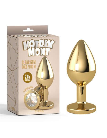 Plug Anal Clear Gem Gold Talla M