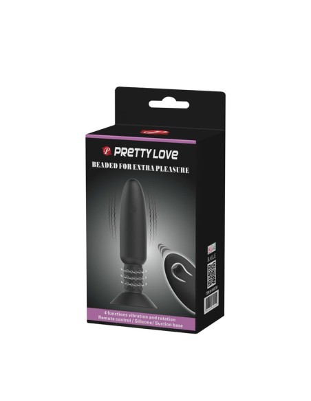 Plug Anal con Vibracion y Rotacion con Control Remoto USB