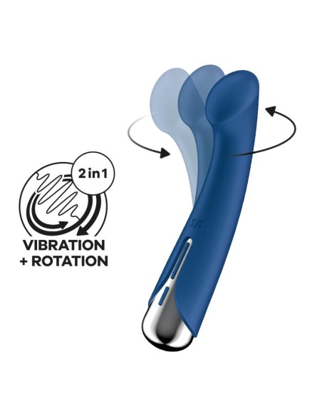 Spinning G Spot 1 Vibrador y Rotador Azul