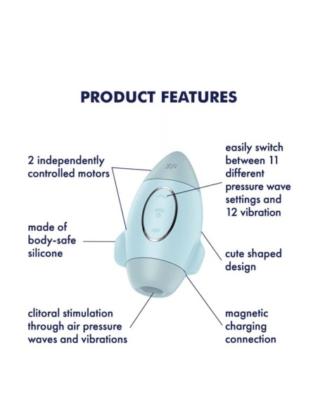 Mission Control Succionador y Vibrador Azul