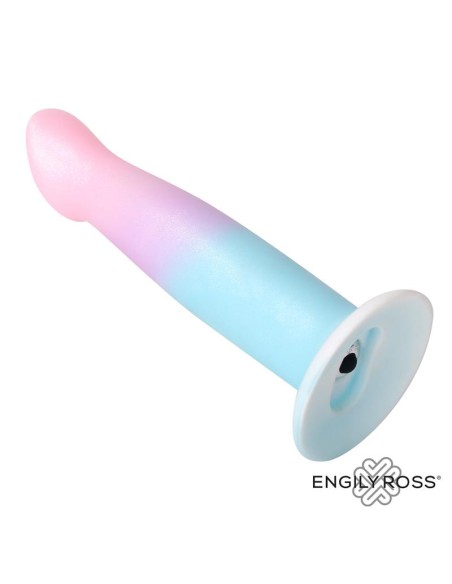 Dildo con Vibracion y Ventosa Color Degradado 17 cm