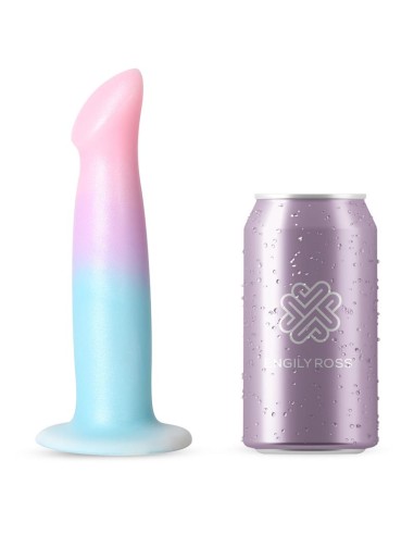Dildo con Vibracion y Ventosa Color Degradado 17 cm