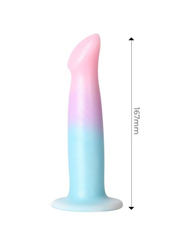 Dildo con Vibracion y Ventosa Color Degradado 17 cm