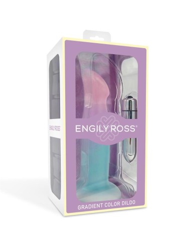 Dildo con Vibracion y Ventosa Color Degradado 17 cm