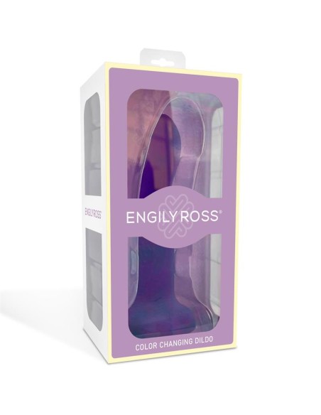 Dildo que Cambia de Color Purpura a Rosa Talla S 14 cm