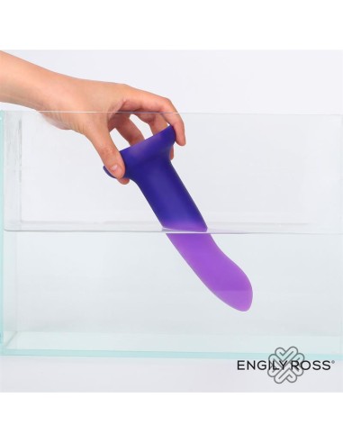 Dildo con Vibracion que Cambia de Color Azul a Purpura Talla M 17 cm