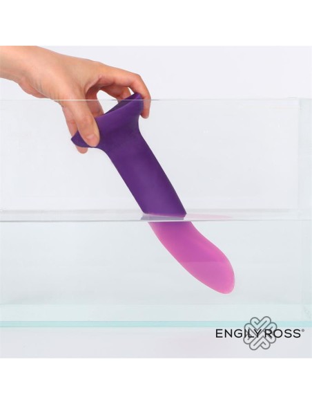 Dildo que Cambia de Color Pupura a Rosa Talla L 21 cm