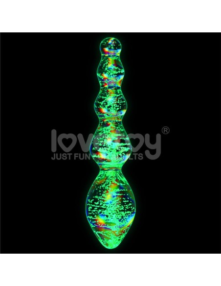 Dildo de Cristal que Brilla en la Oscuridad Dark Twilight Gleam Tantalizing Orbs