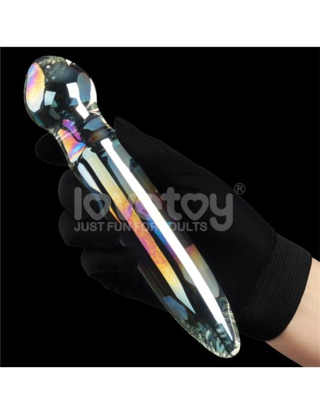 Dildo de Cristal que Brilla en la Oscuridad Twilight Gleam Prism Glass
