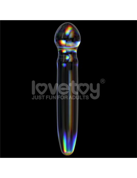 Dildo de Cristal que Brilla en la Oscuridad Twilight Gleam Prism Glass