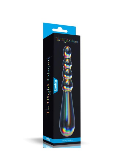 Dildo de Cristal que Brilla en la Oscuridad Twilight Gleam Rising Ripples